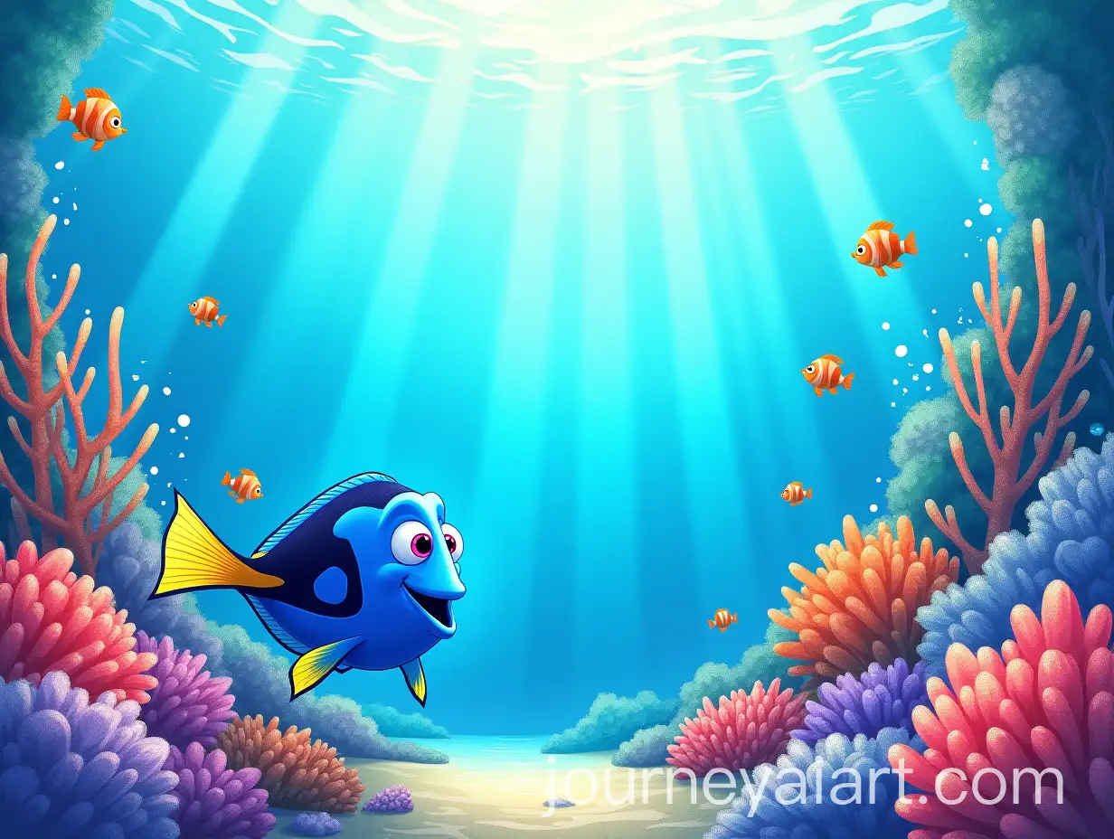 Vibrant-Underwater-Coral-Reefs-with-Adventurous-Blue-Fish-Exploring-the-Deep-Sea