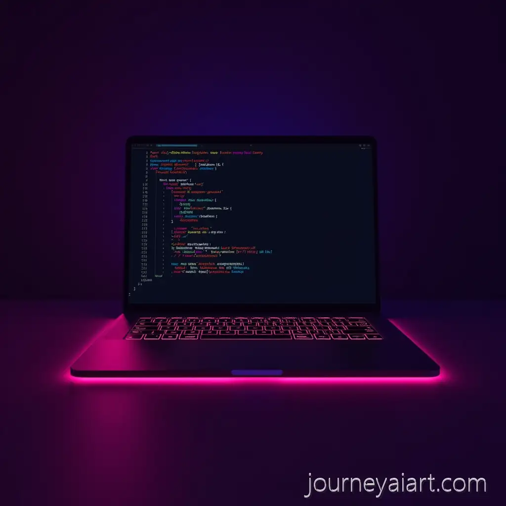 Laptop-with-Pink-BacklitLaptop-with-Pink-Backlight-Keyboard-and-Programming-Code-on-Screen