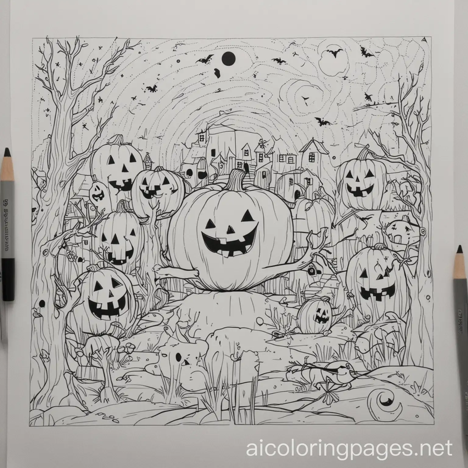 Spooky-Coloring-Page-with-Simple-Black-and-White-Line-Art