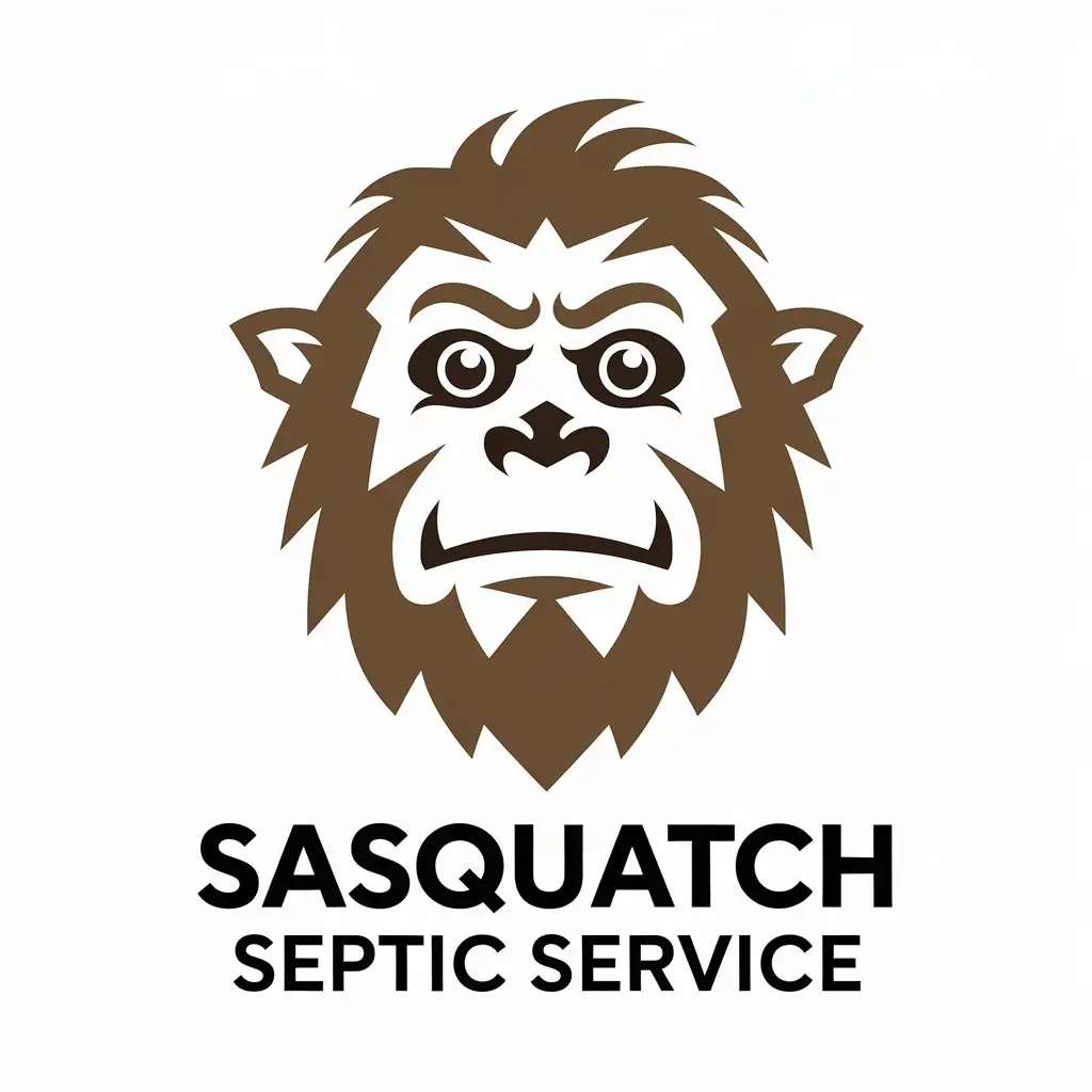 LOGO Design for Sasquatch Septic Service Minimalistic Sasquatch Face with Clear Background