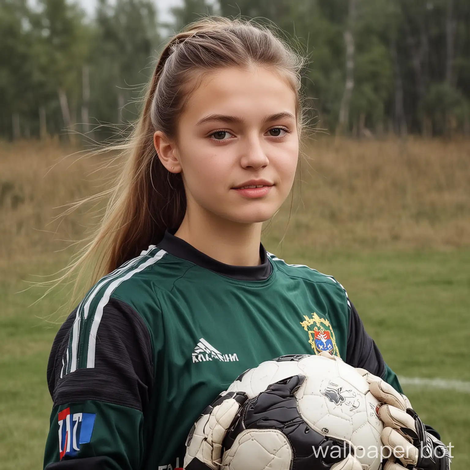 Russian girl 17 years old football goalkeeper