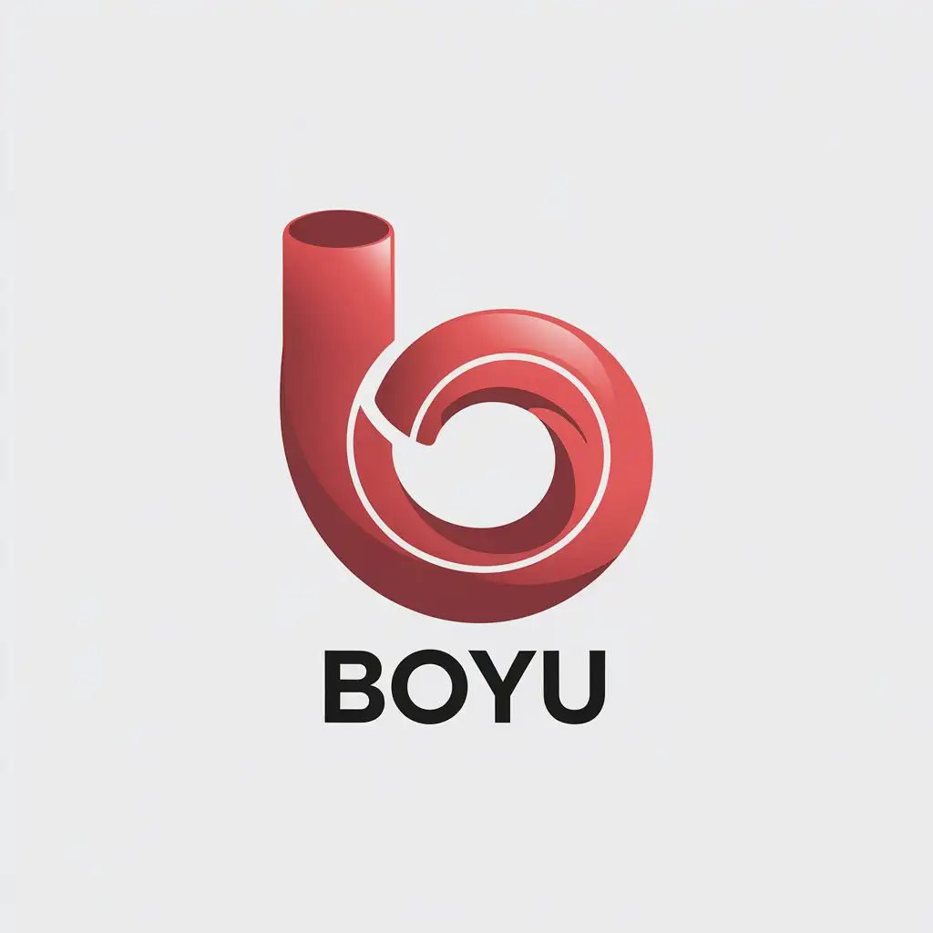 a vector logo design,with the text "boyu", main symbol:soft tube, red,Minimalistic,be used in Home Family industry,clear background