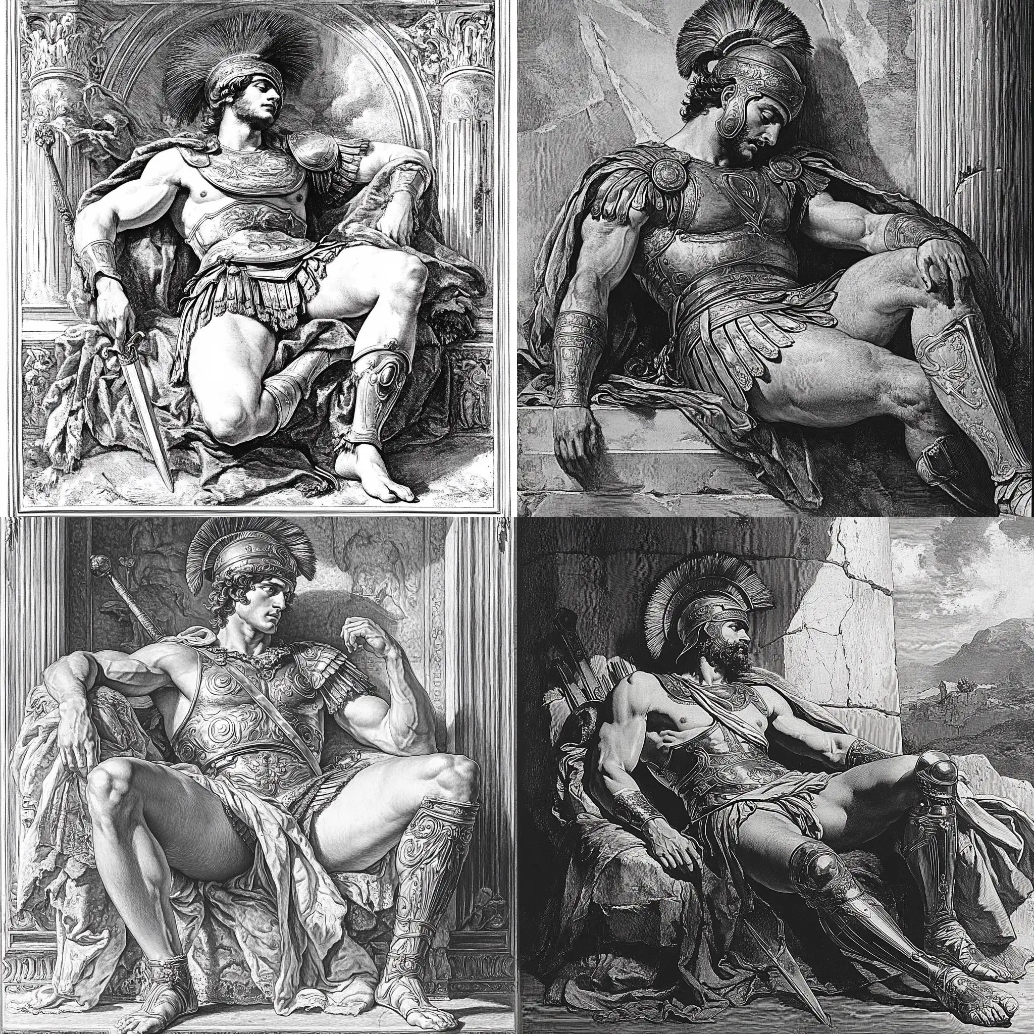 Achilles-in-Full-Armor-Resting-Under-a-Baroque-Fresco