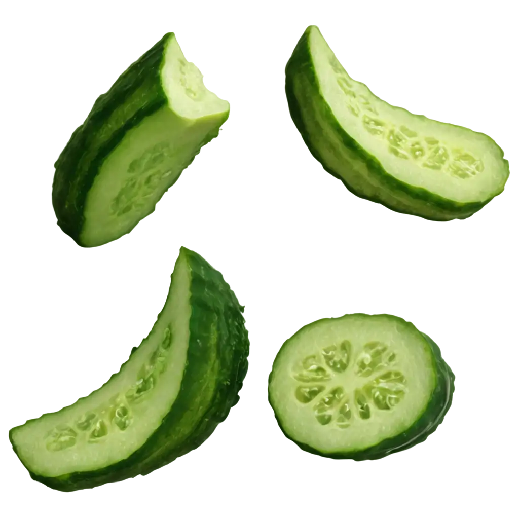 Vibrant-PNG-of-Flying-Cucumber-Slices-in-Water-Perfect-for-Your-Culinary-Designs