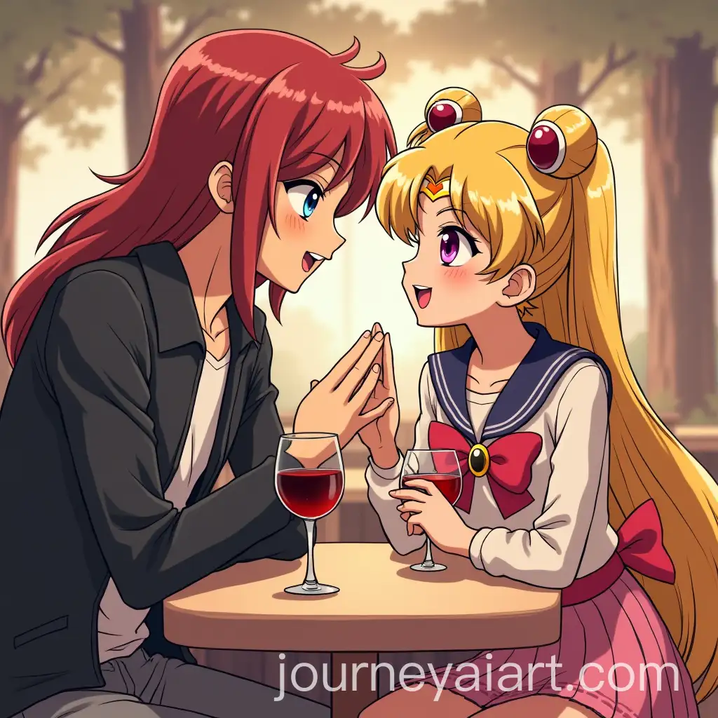 Aki-Hayakawa-from-Chainsaw-Man-and-Tsukino-Usagi-from-Sailor-Moon-Enjoying-a-Date