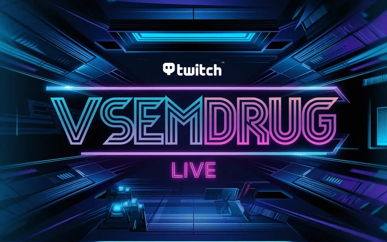 vsemdrug live neon twitch gamer logo without inscription twitch gamer cyberpunk