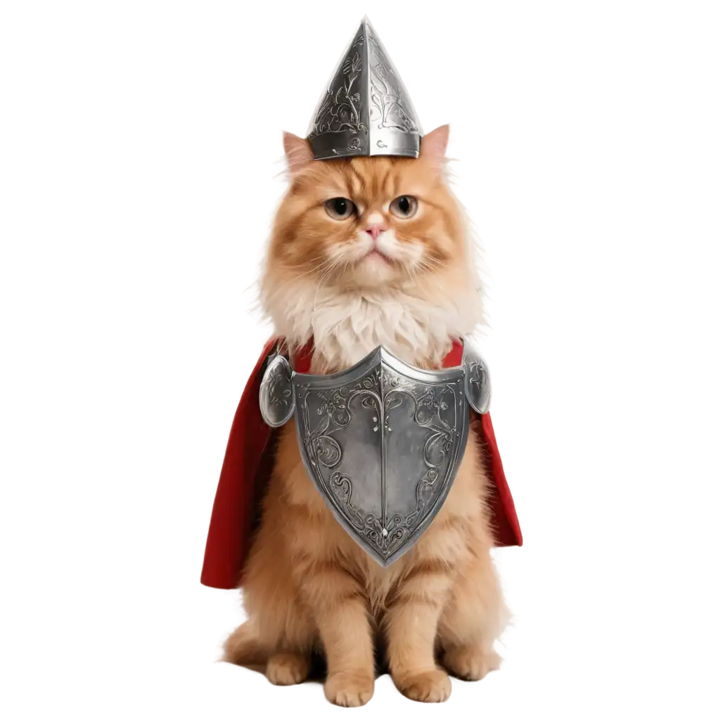 Cute-Persian-Cat-Dressed-as-a-Medieval-Knight-PNG-Image-with-Transparent-BackgroundPNG-Image-Usage-Scenarios