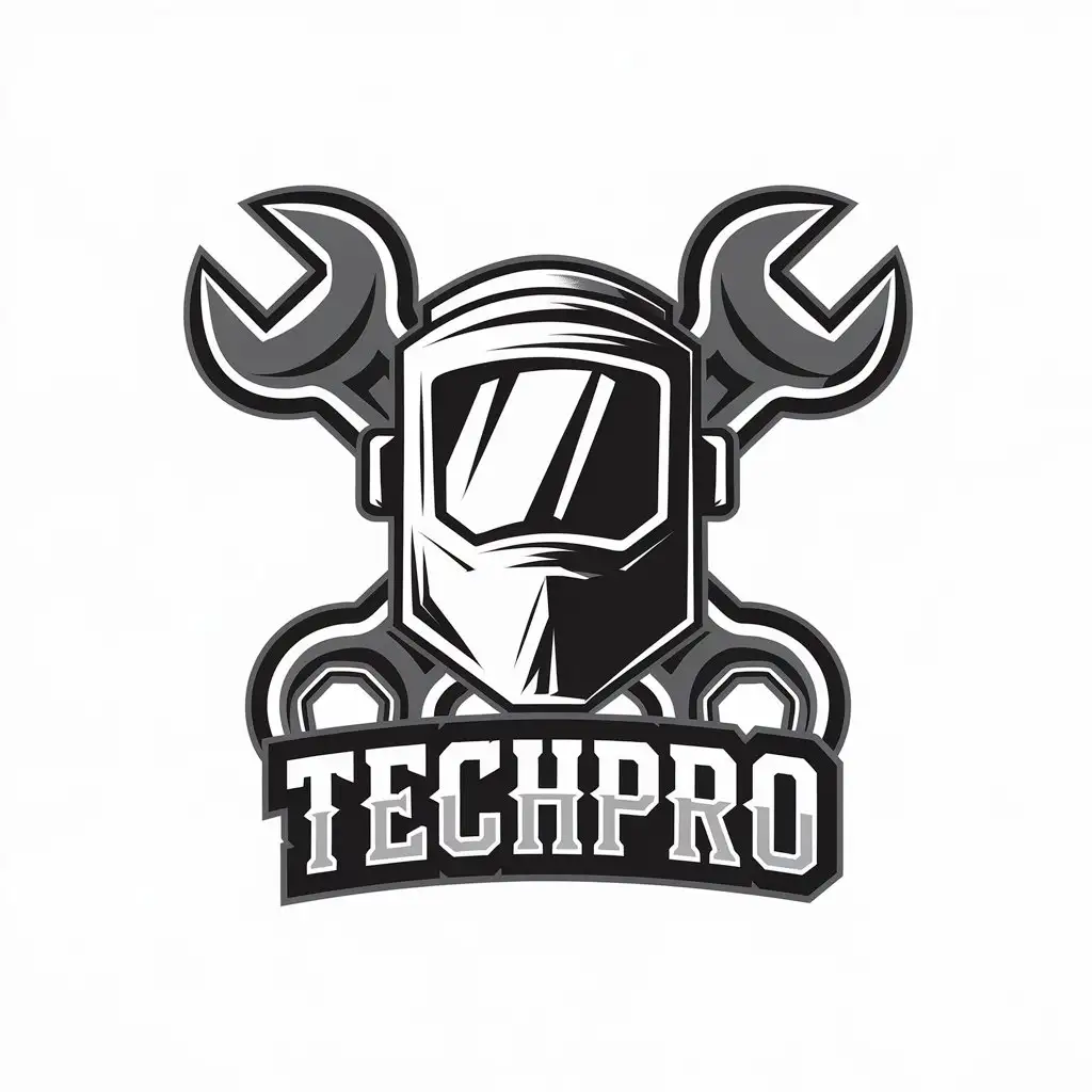 LOGO Design for TechPro Vector Face Shield Welding Wrench Theme