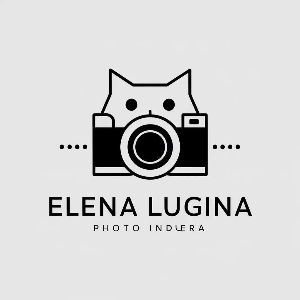 LOGO-Design-For-Elena-Lugina-Cat-Camera-Minimalistic-Vector-Logo-for-Photo-Industry