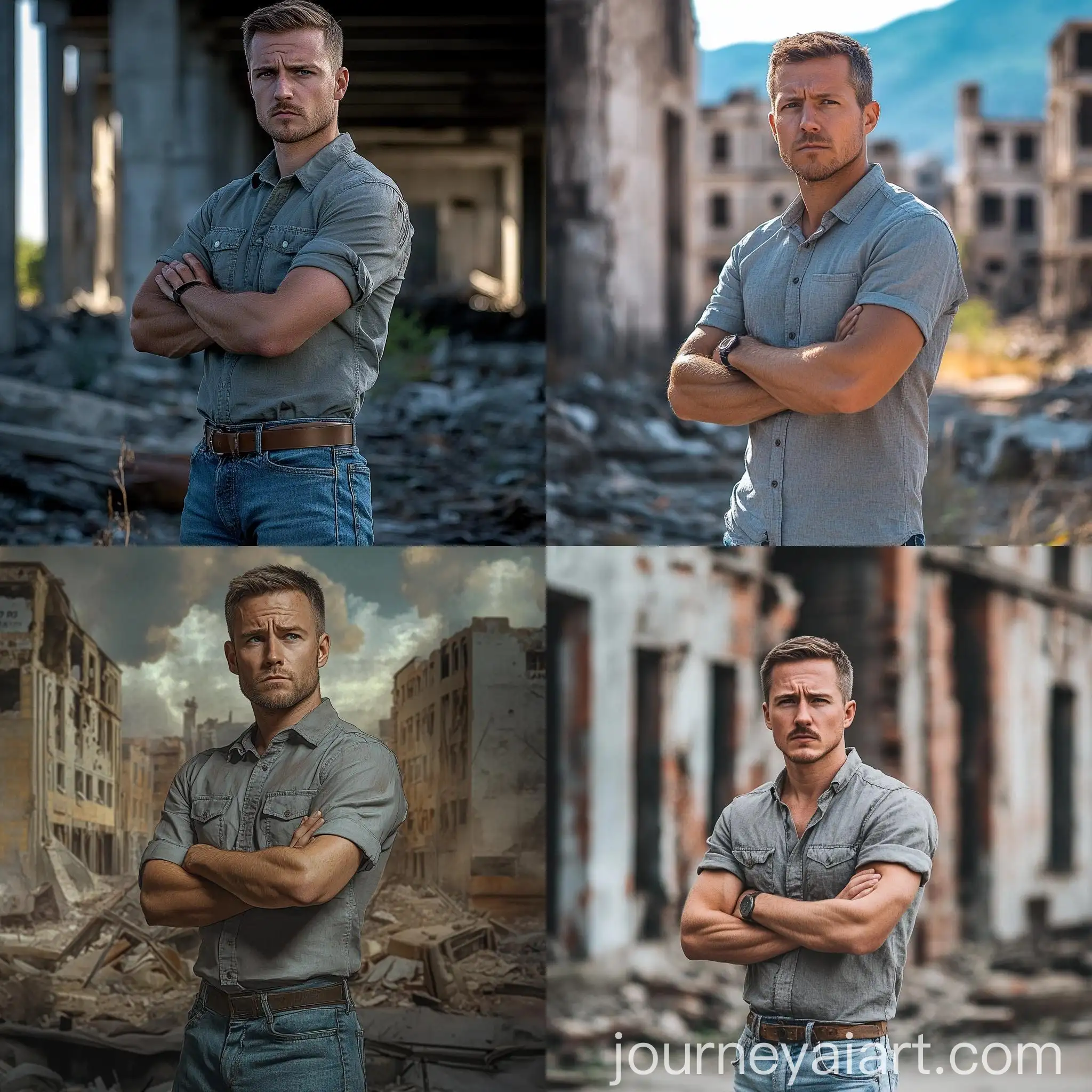 Troubled-Nordic-Man-Standing-in-Urban-City-Ruins