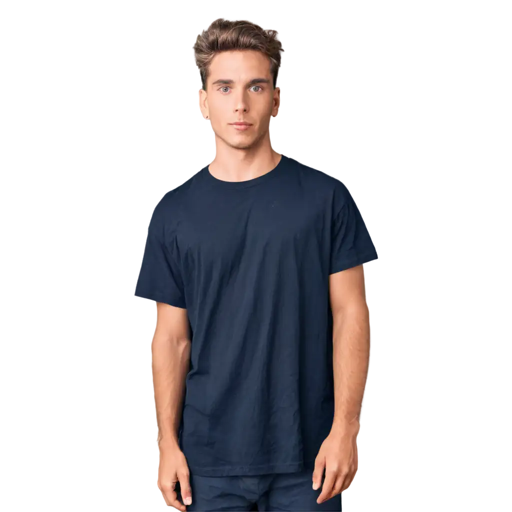 Male-Model-Wearing-Black-Oversized-TShirt-on-Beach-PNG-Image-for-Clear-HighQuality-Visuals