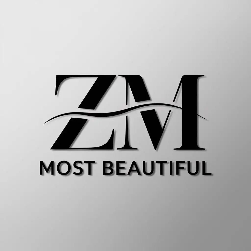 a logo design,with the text "most beautiful", main symbol:ZM,Moderate,clear background