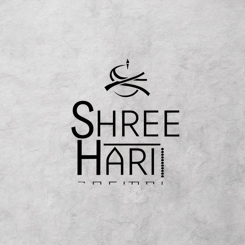 LOGO Design For SHREE HARI Minimalistic Vector with Ink Symbol on Clear Background