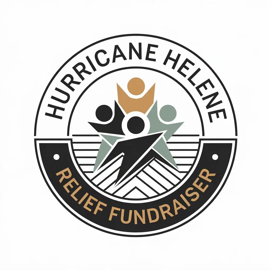 LOGO Design for Hurricane Helene Relief Fundraiser Unity in Action with Clear Background