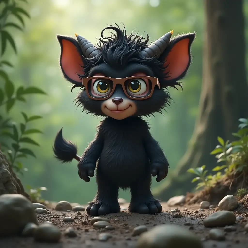 Little-Mischievous-Faun-with-Glasses-in-Rocky-Jungle-Terrain