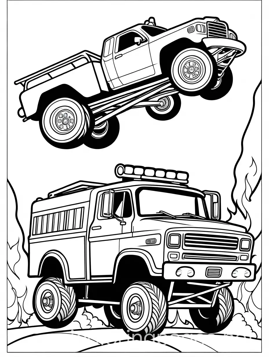 Monster-Truck-Jumping-Over-Car-Coloring-Page