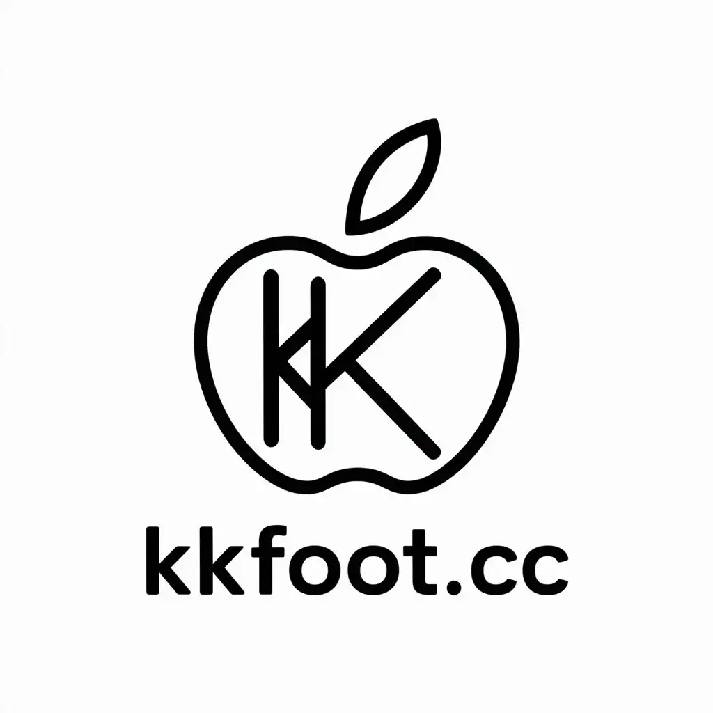 a vector logo design,with the text "kkfoot.cc", main symbol:apple,Moderate,clear background