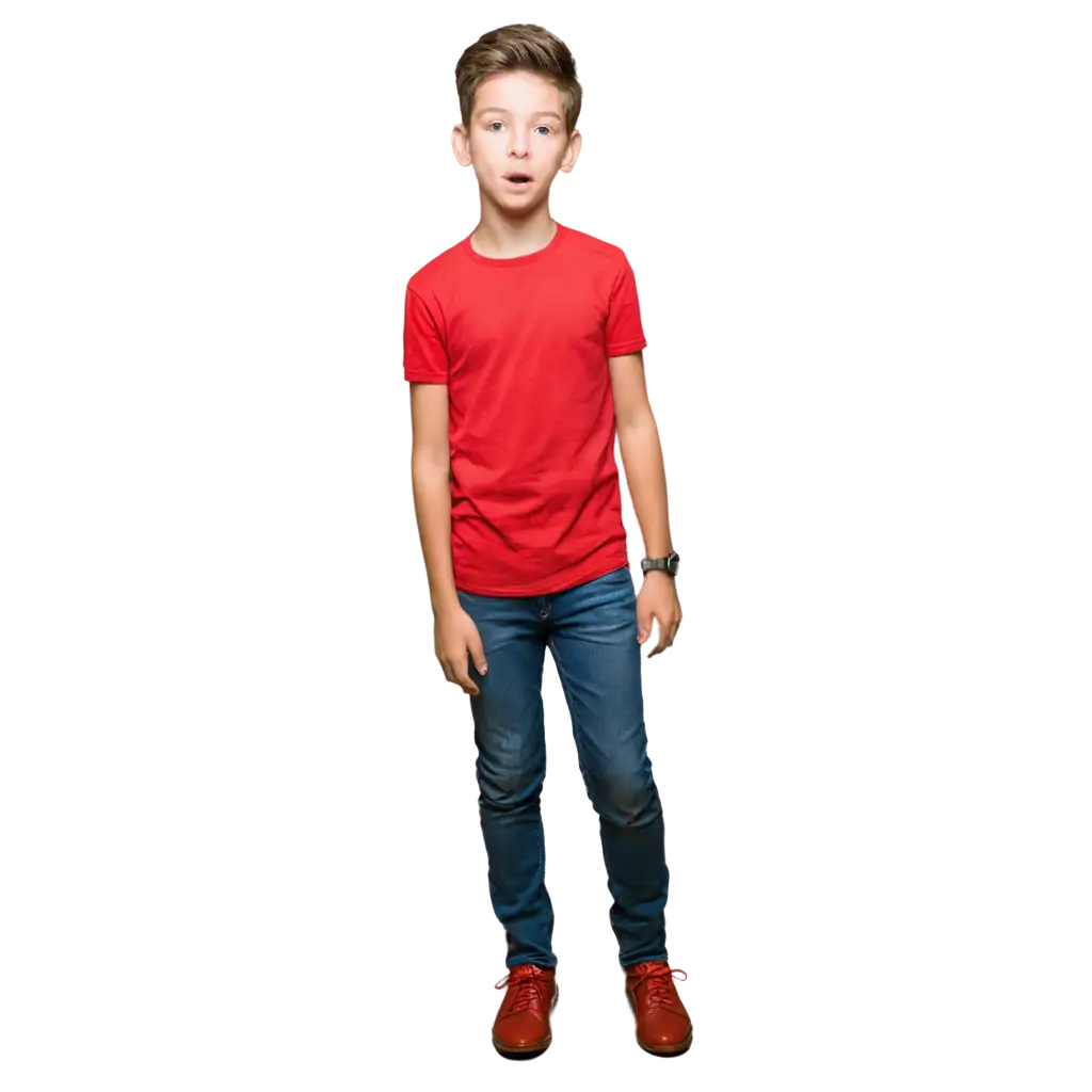 HighQuality-PNG-Image-of-a-10YearOld-Boy-Against-a-Red-Background