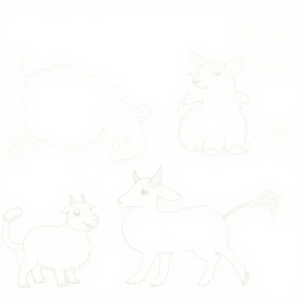 Mythical-Farm-Animals-for-Kids-to-Color-in-Pencil-Style