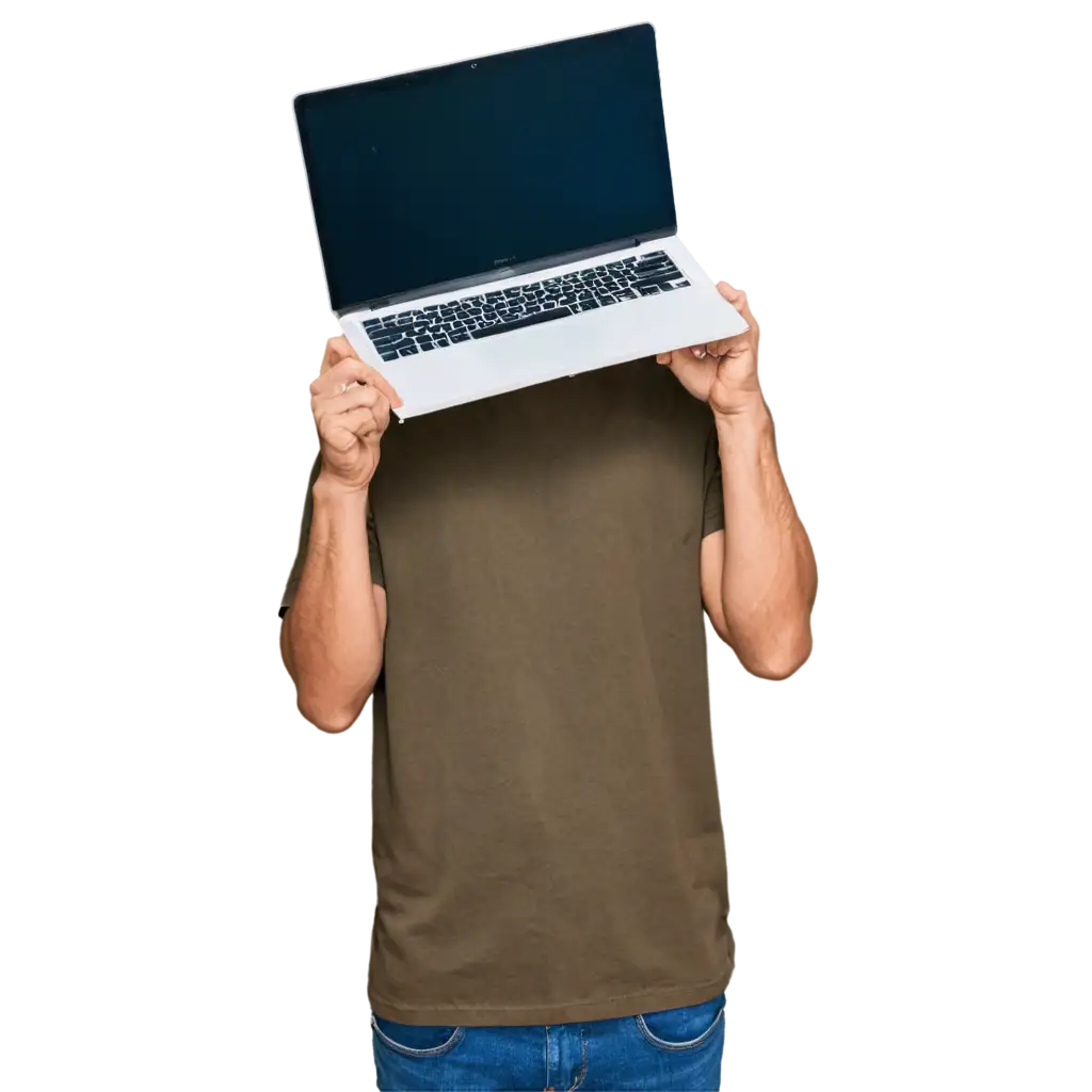 Big-Hand-Holding-a-Big-Laptop-Showing-Front-Side-PNG-HighQuality-Image-for-Versatile-Use