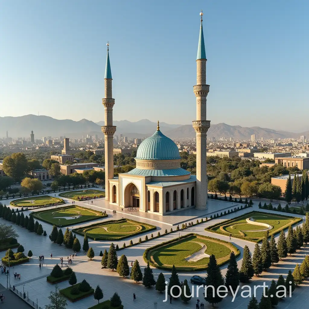 Panoramic-View-of-Mashhad-Cityscape-with-Traditional-Architecture