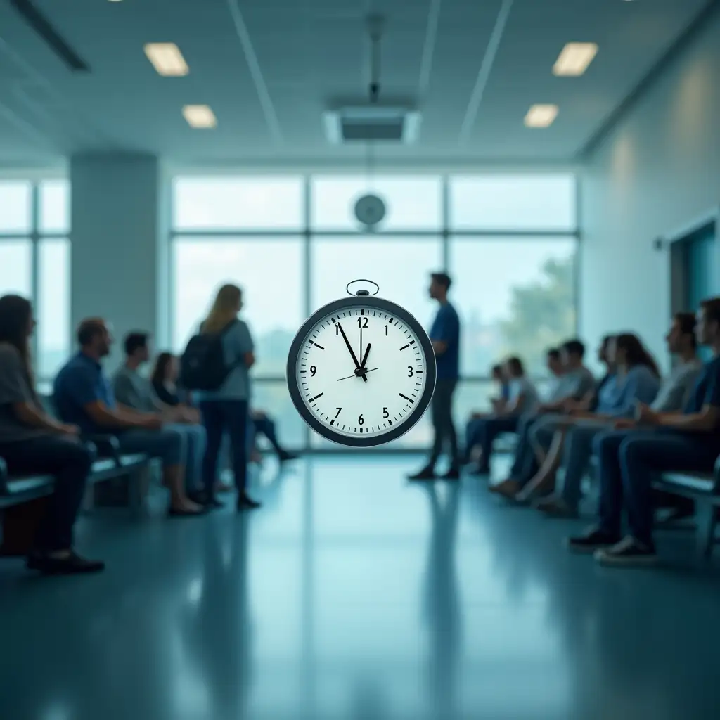 BusyHospital-waiting-room-image-Hospital-Waiting-Room-with-Clock-Showing-Time-in-Years