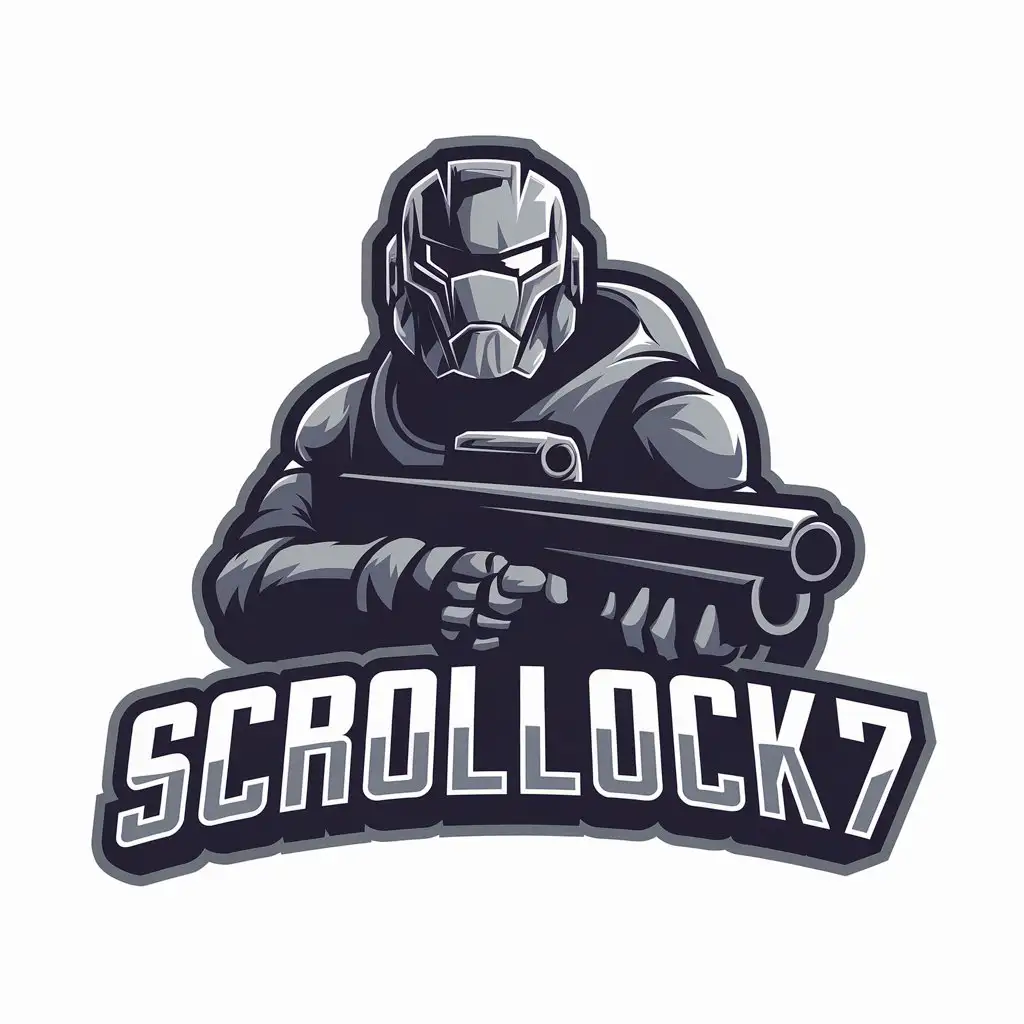 LOGO Design for Scrollock 7 SciFi Soldier Theme with Clear Background