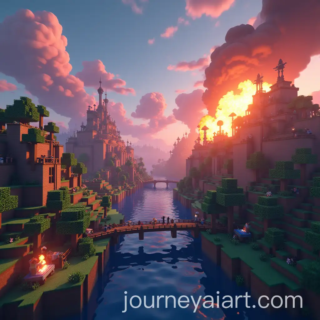 Epic-Minecraft-Bedwars-Battle-Scene-with-Exploding-Beds-and-Cinematic-Lighting