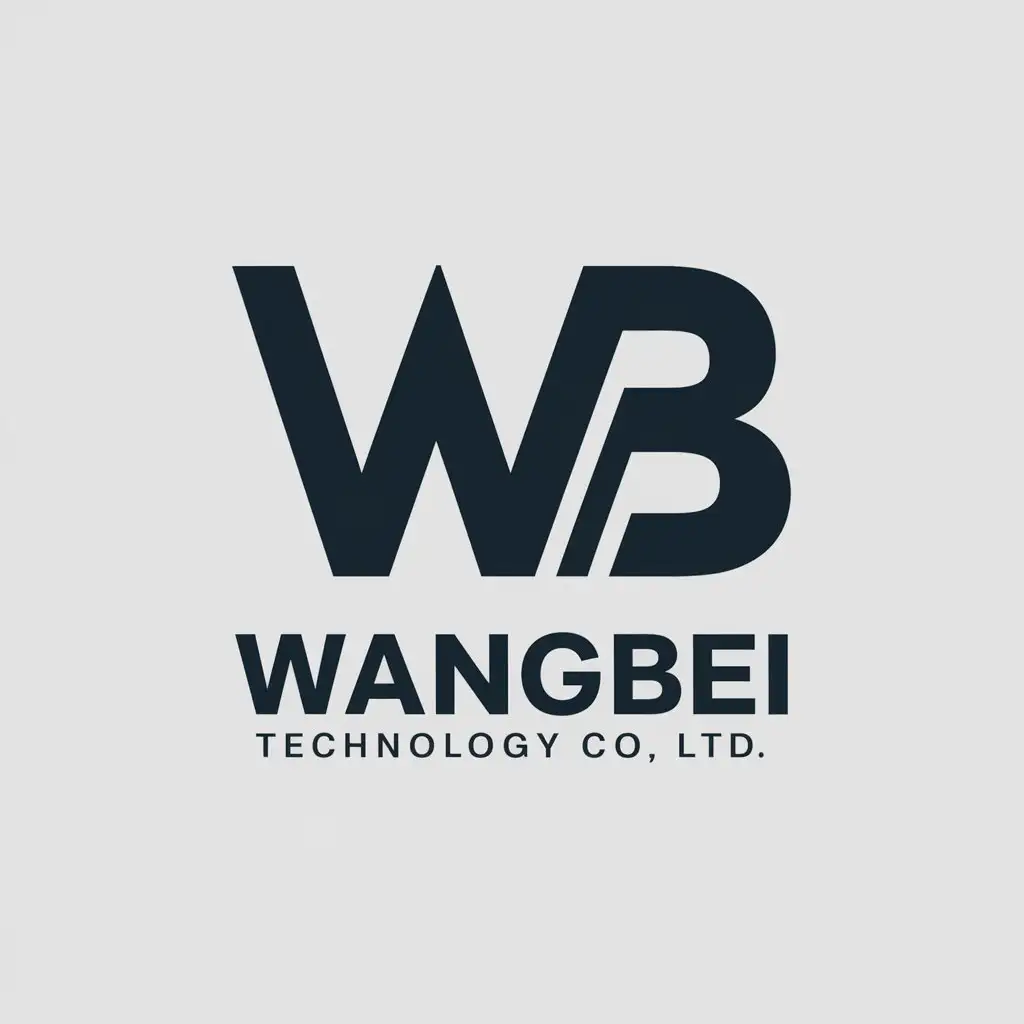 a vector logo design,with the text "Wangbei Technology Co., Ltd", main symbol:The letters W and B,Moderate,be used in Internet industry,clear background