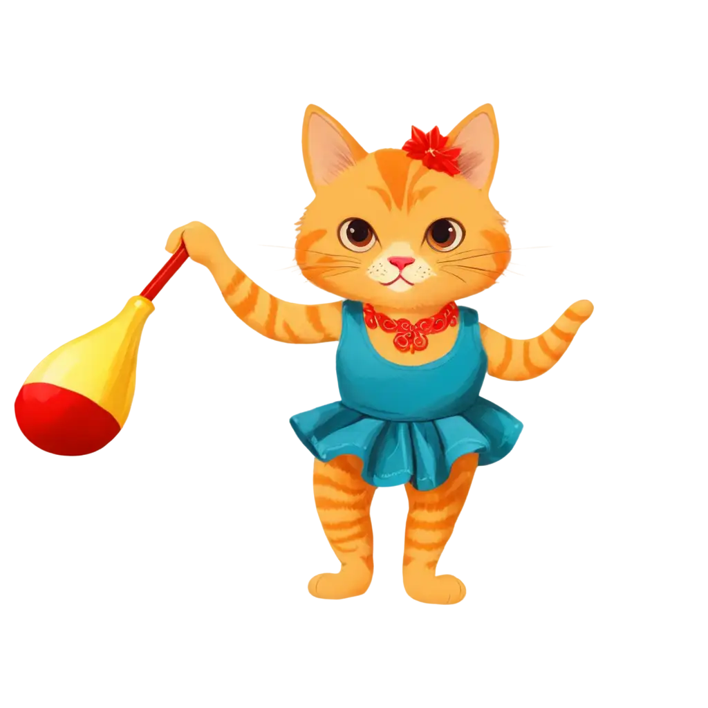 Cute-GingerPNG-Image-SEO-Analysis-Cat-Flamenco-Dancer-PNG-Maracas-Transparent-Background-Ideal-for-Creative-Projects