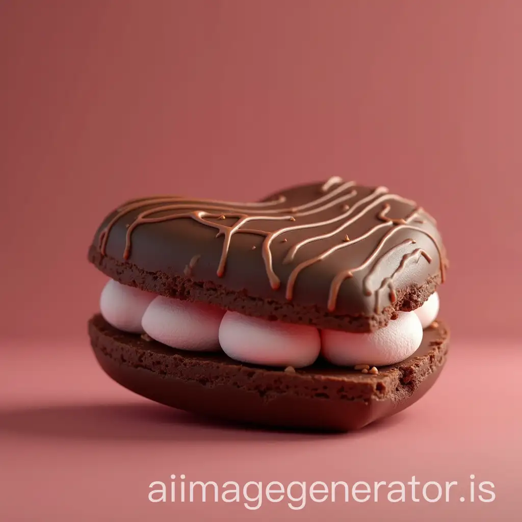 Photorealistic-HeartShaped-Chocolate-Sandwich-with-Marshmallow-Filling