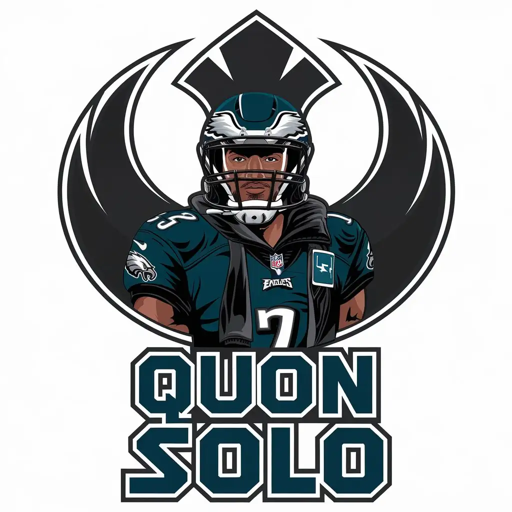 LOGO Design for Quon Solo Philadelphia Eagles Running Back Smuggler Star Wars Theme with Moderate Clarity and Clear Background