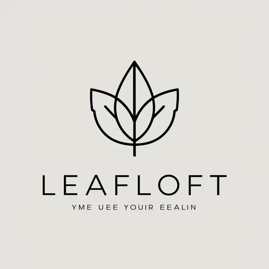 a vector logo design,with the text "LeafLoft", main symbol:tealeaves,Minimalistic,be used in tealeaves industry,clear background