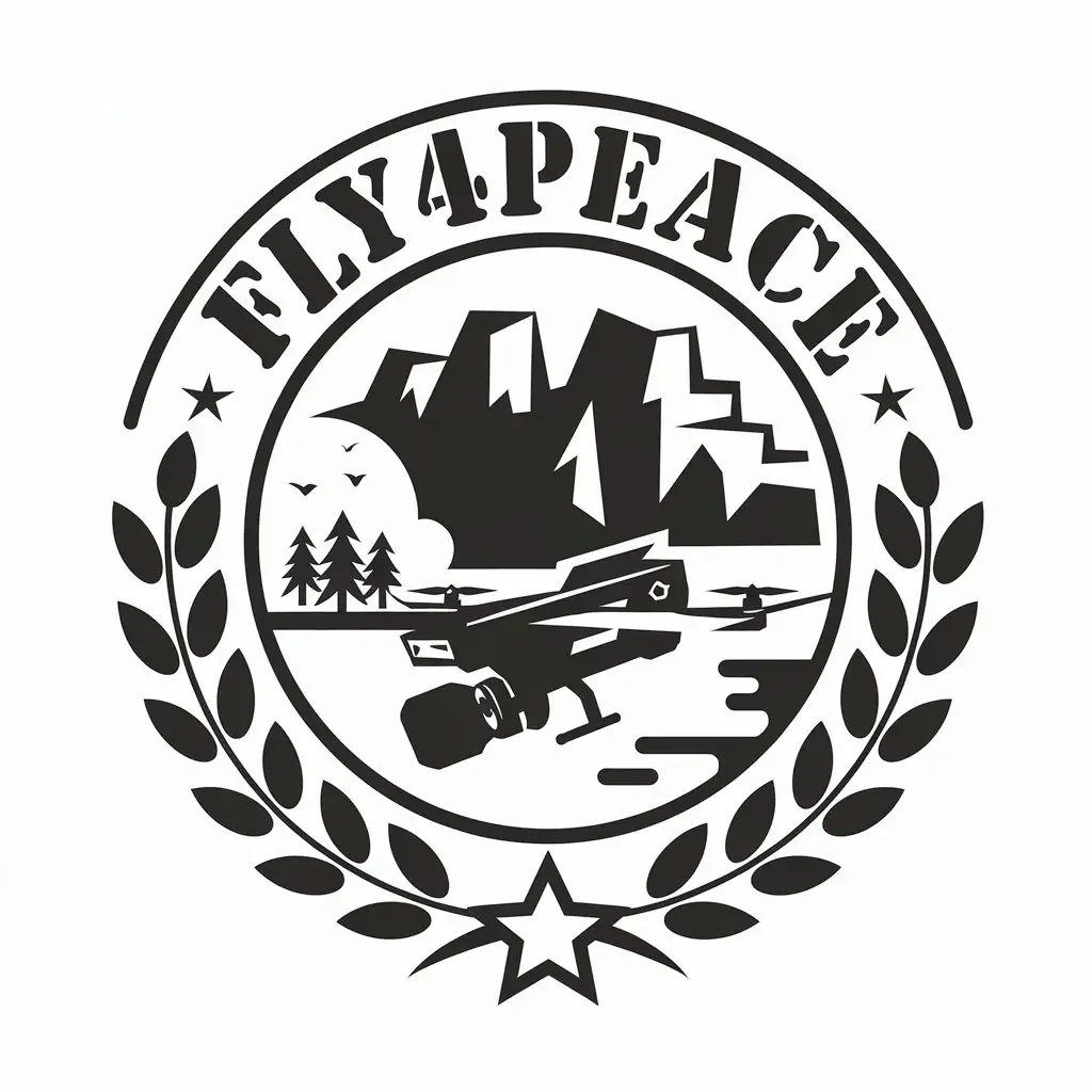 LOGO Design for fly4peace Military Style FPV Drone with Online Text for Travel Industry