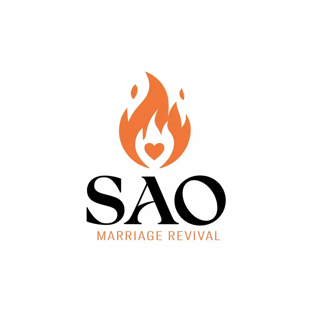 LOGO Design for SAO Revivail Fire Symbolizing Marriage Revival in the Religious Industry