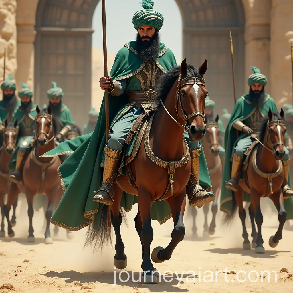 Warrior-Sultan-and-His-Elite-Troops-in-a-Desert-Fortress