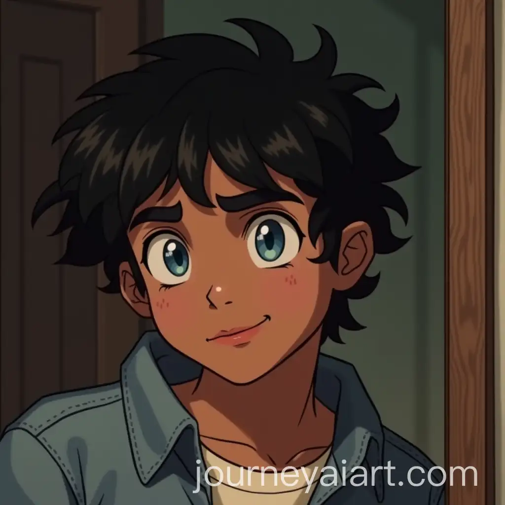 Person-with-Wavy-Black-Hair-and-Dreamy-Expression-Staring-into-a-Mirror