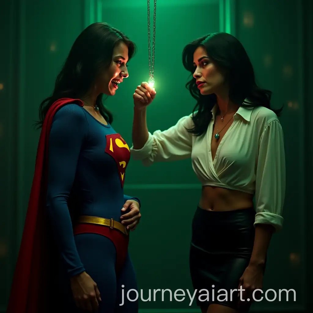 Supergirl-in-Agony-Confronting-Kryptonite-Intense-Battle-with-Villainess