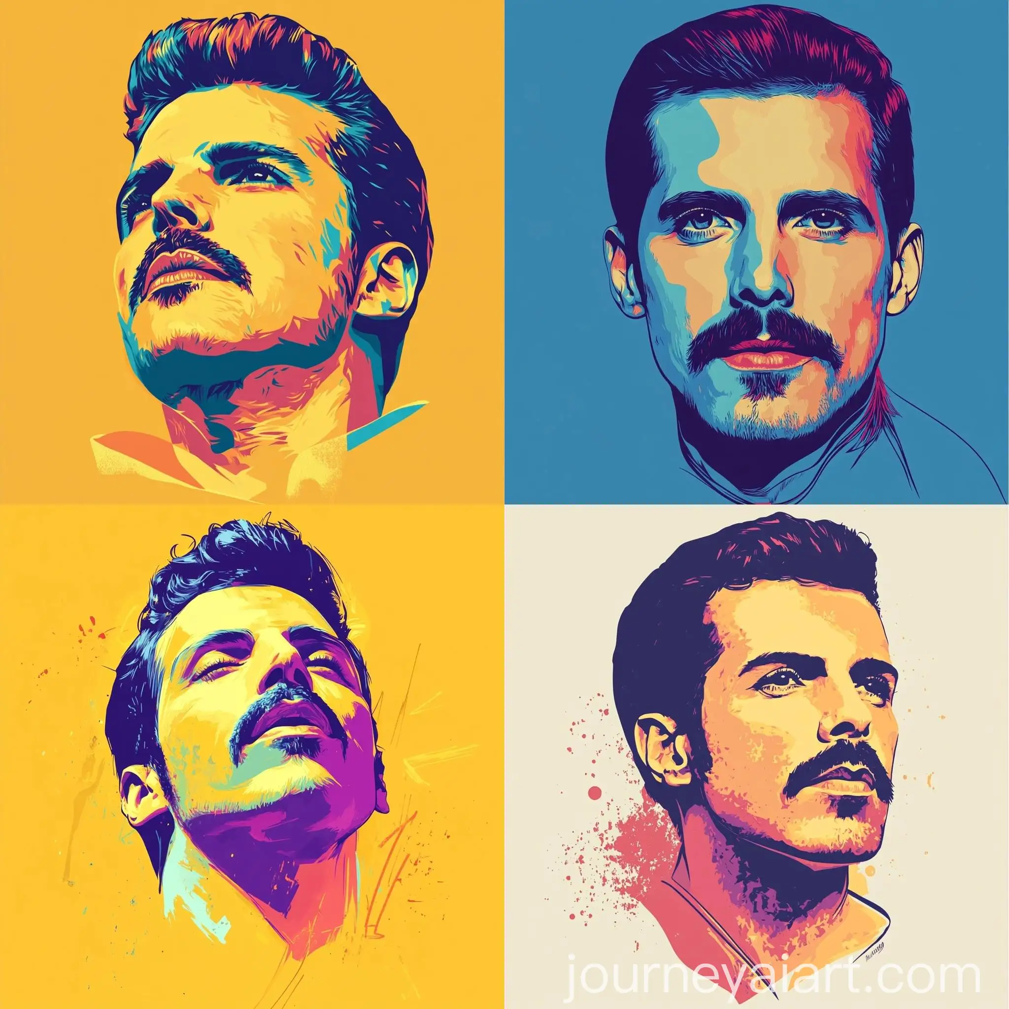 Freddie-Mercury-Face-Illustration-in-Van-Gogh-Style