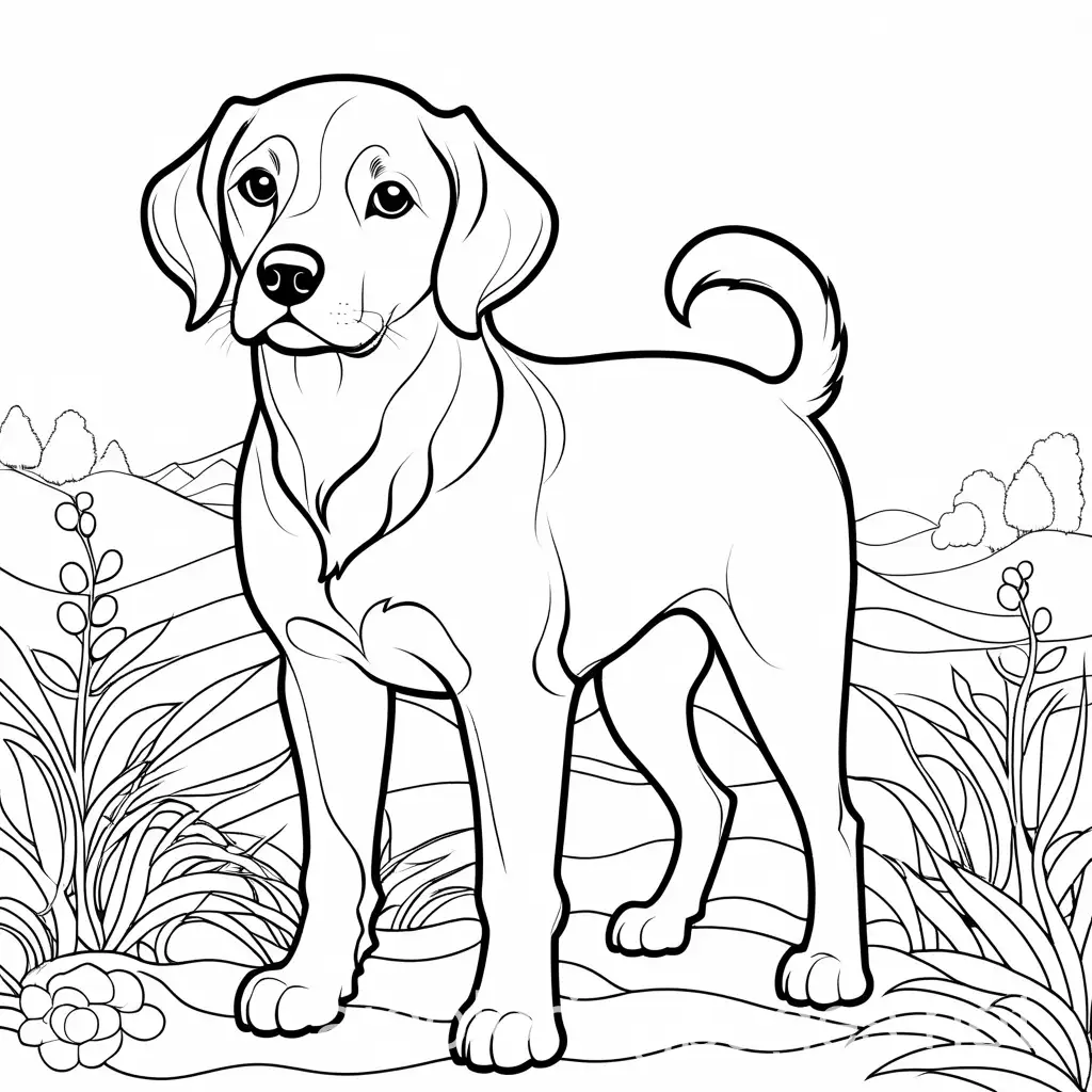 Simple-Dog-Coloring-Page-for-Kids-with-Clear-Outlines