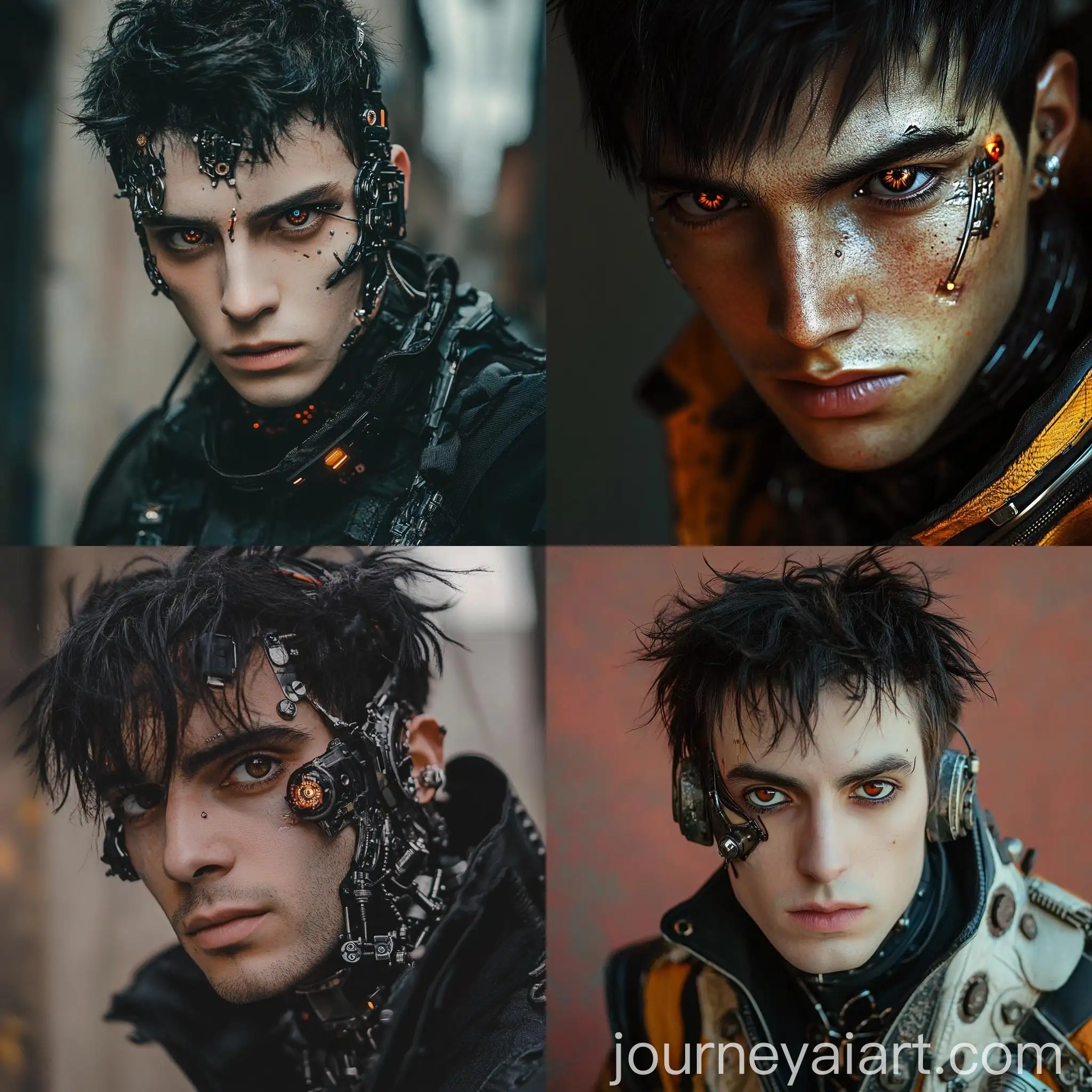 Cyberpunk-Young-Man-with-Cybernetic-Humanoid-Outfit