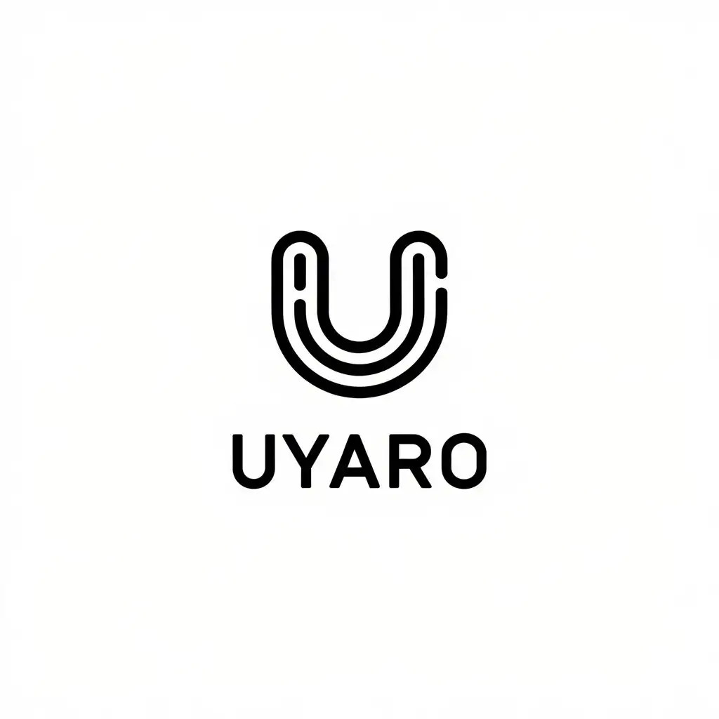 LOGO Design for Uyaro Minimalistic U Symbol for Technology Industry with Clear Background