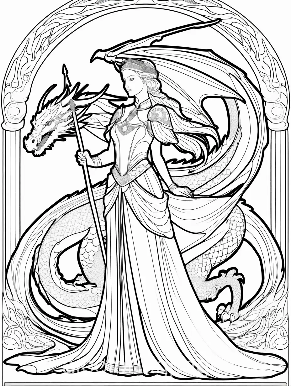 Celestial-Dragon-Princess-Awakening-Ancient-Dragon-Coloring-Page