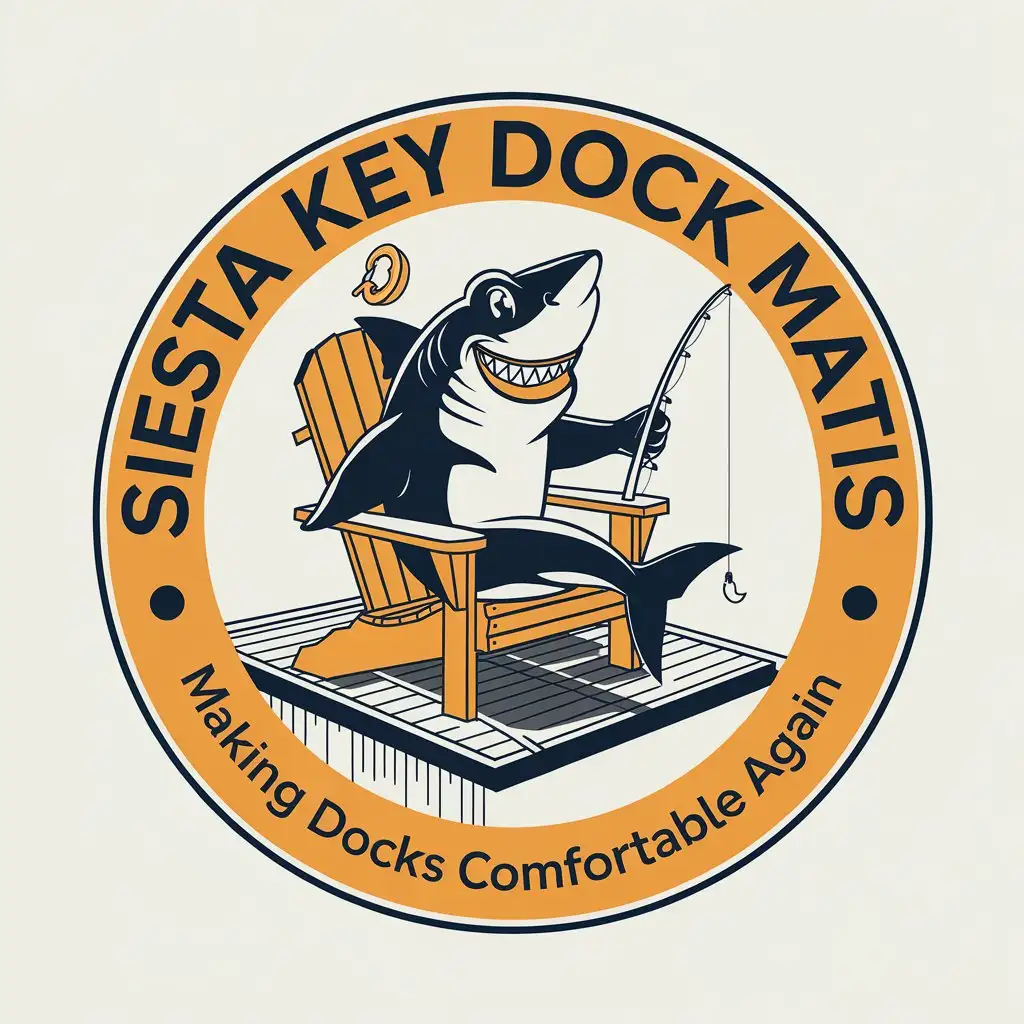 LOGO Design for Siesta Key Dock Mats Shark on Adirondack Chair with AntiFatigue Mat Theme