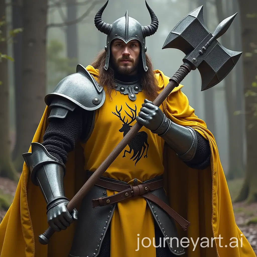 Young-Robert-Baratheon-in-SilverBlack-Armor-with-a-Horned-Helmet