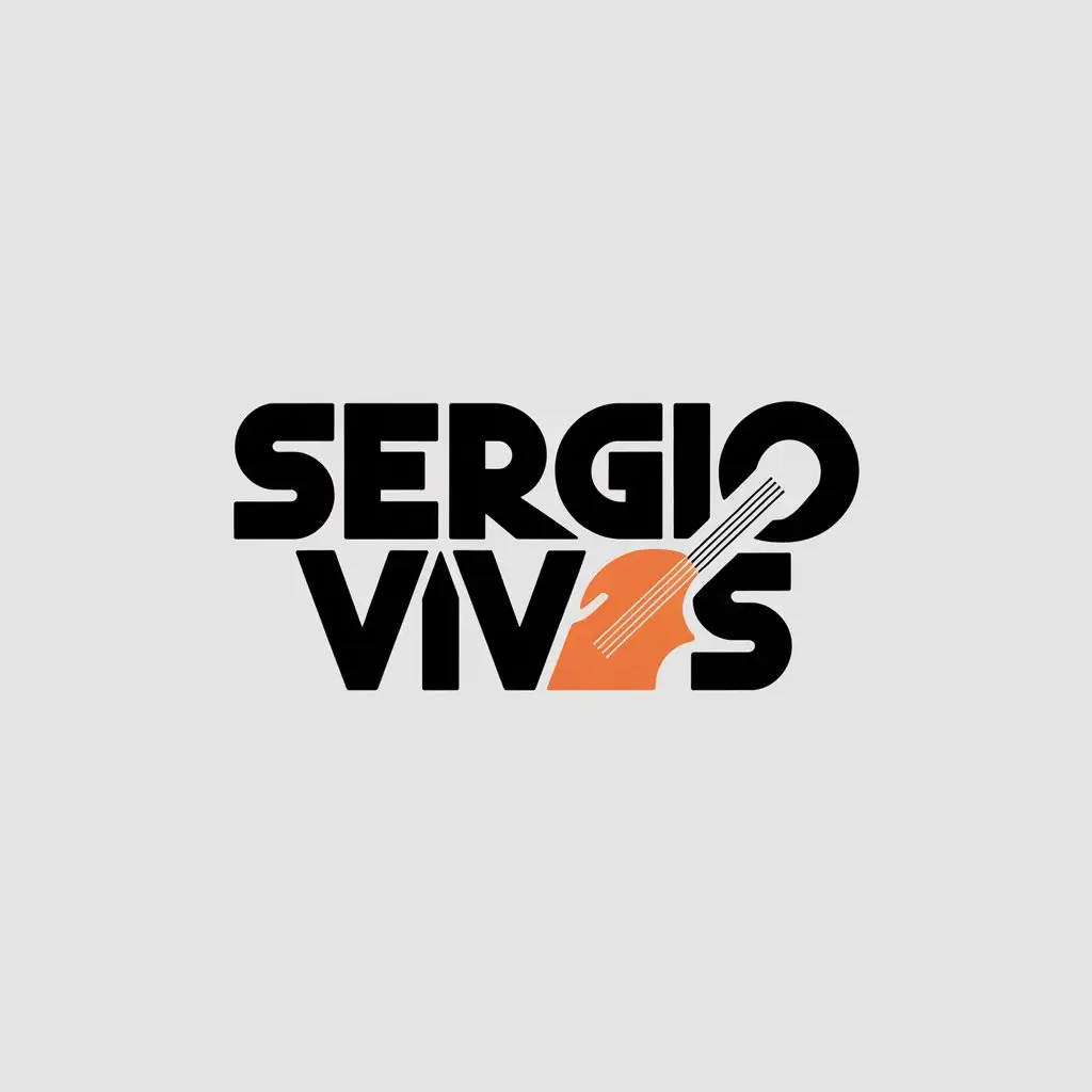 Minimalistic Monochrome Flat Logo Design for Sergio Vivas PopRock Band Website