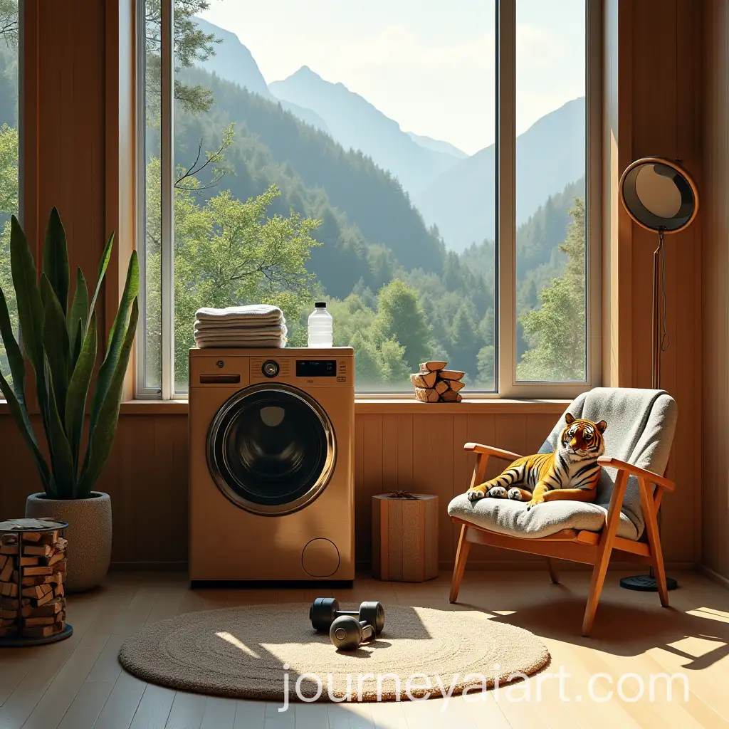 Cozy-Modern-Laundry-Room-with-Scenic-Forest-and-Mountain-View