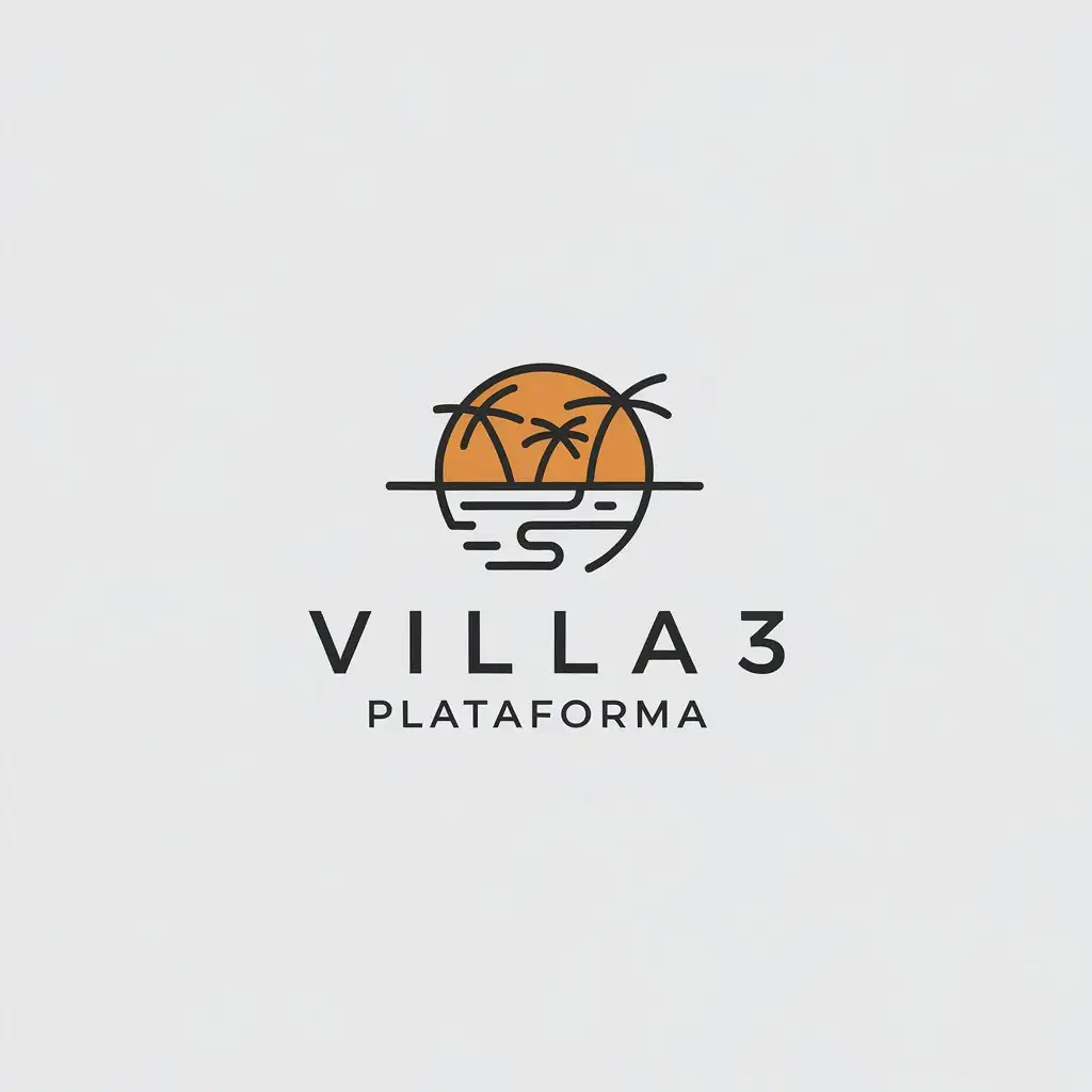 LOGO Design for Villa 3 PLATAFORMA Minimalistic Beach Theme for Travel Industry