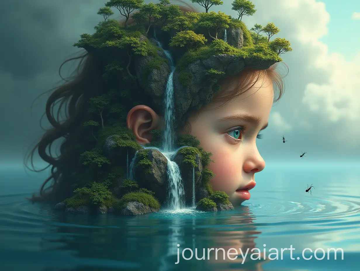 Dreamy-Portrait-of-a-Child-Dissolving-into-a-Fantasy-Landscape-with-Floating-Islands