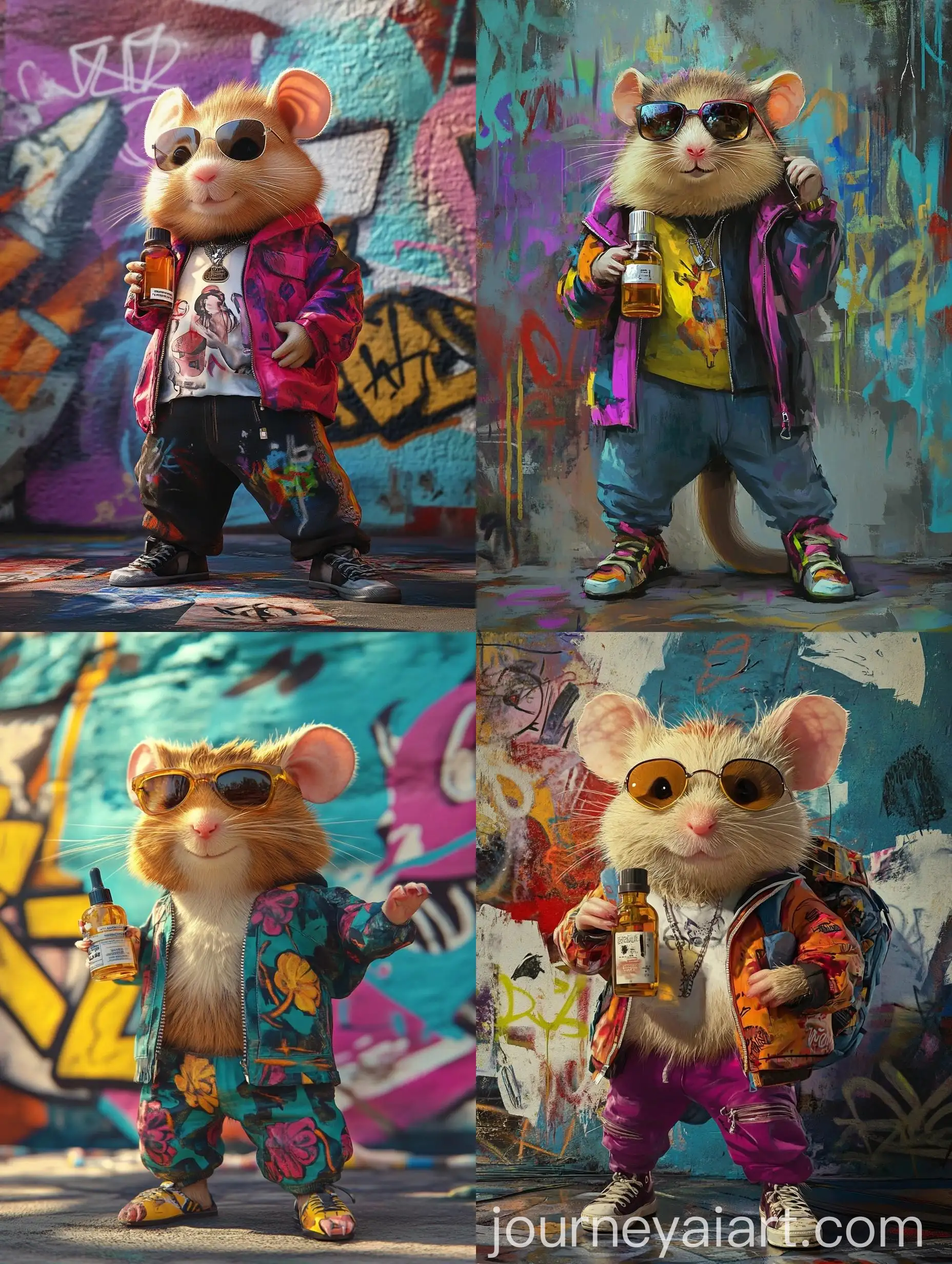 Humanized-Hamster-Graffiti-Artist-in-Punk-Style